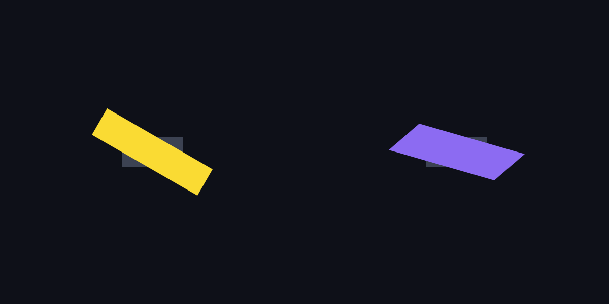 A stretched rotated rectangle and a sheared parallelogram
